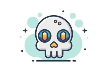 Fototapeta premium skull with round eye sockets soft glowing halo
