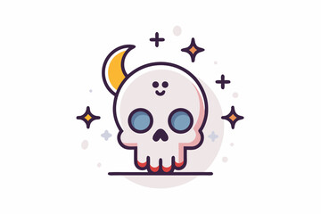 skull with tiny cracks soft glowing subtle effect