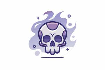 skull tilted slightly glowing forehead with eerie subtle shine