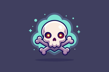 skull with crossbones beneath soft ambient glowing light