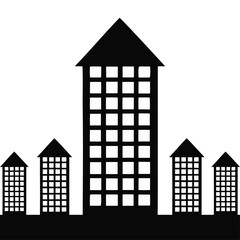 Vector art of black skyscrapers for urban development concept
