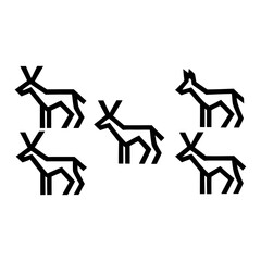 Vector art of simple deer icons in a row