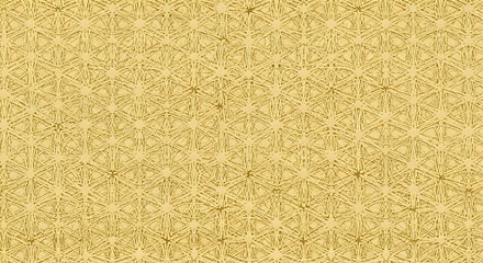 Golden Geometric Web Pattern with Intersecting Triangles and Hexagons