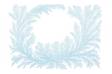 Frozen ice crystals forming a frosty winter frame
