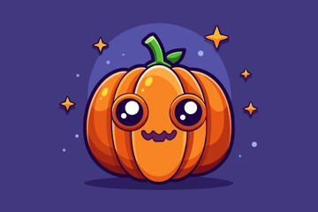 Fototapeta premium tall pumpkin with slanted oval eyes stitched side pattern