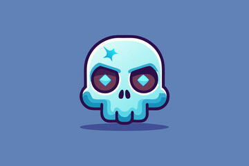 skull with hollow eye sockets soft glowing eerie effect,