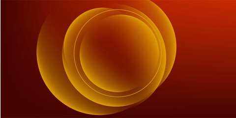 Abstract orange circle on dark red background. Vector illustration