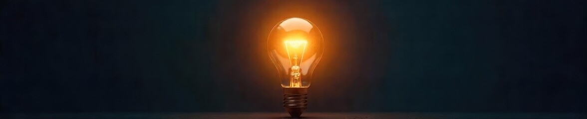 A bright light bulb illuminates a dark background, symbolizing inspiration and new ideas  Perfect for concepts of innovation, creativity, and problem-solving ,  growth,  thinking
