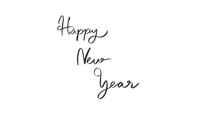 Happy new year text font calligraphy hand written lettering script black color object icon happy new year merry christmas xmas december month celebration holiday party event banner happy new year sale