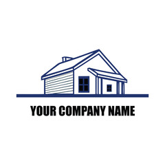 Modern Real Estate House Logo Design Template on White Background