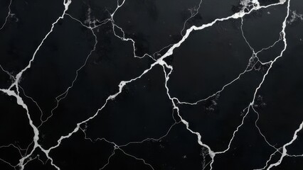 Elegant Black Marble Texture with White Veins Stone Pattern