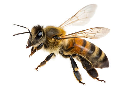 Close-up of a honeybee wing and segmented body