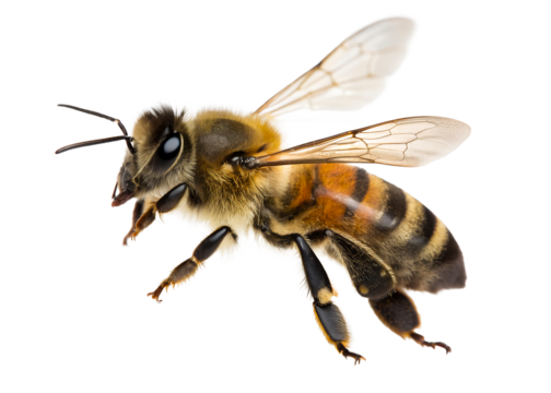 Close-up of a honeybee wing and segmented body
