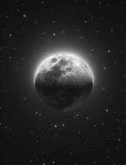 Fototapeta premium Glowing Moon with stars