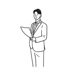 Illustration of a male office worker giving a presentation