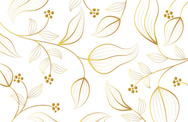 Elegant Golden Floral Pattern Background