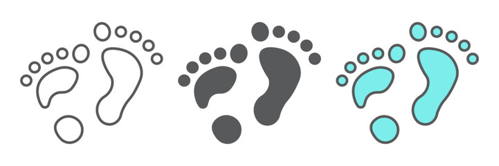 Flat foot icon, orthopedic and medical, barefoot sign, vector graphics, a linear pattern on a white background. editable stroke