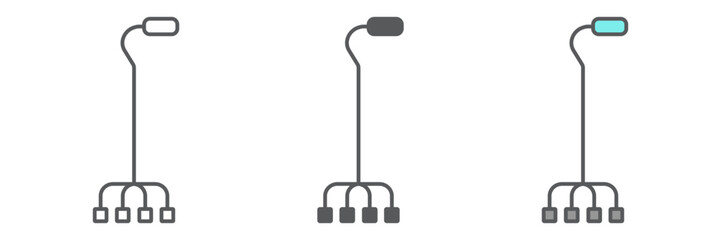 Quad walking stick icon, orthopedic and medical, quad cane sign, vector graphics, a linear pattern on a white background. editable stroke