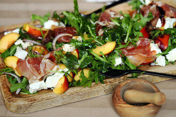 Arugula, Prosciutto, and Peach Salad