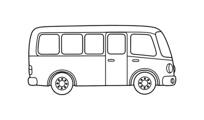 Illustration of a minibus isolated on white background