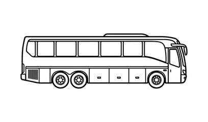 Bus line drawing isolated on white background illustration