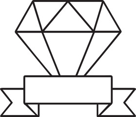 Diamond Trophy Icon Vector