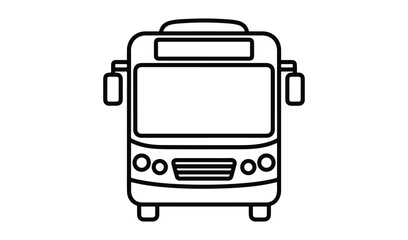 Front view of a simple black and white bus icon