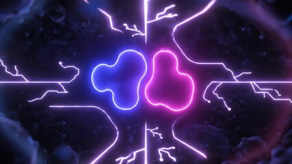 Abstract concept of cells with digital network connections - Powered by Adobe