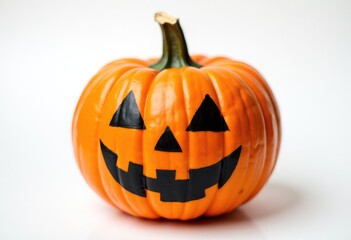 One Halloween Pumpkin isolated on white background