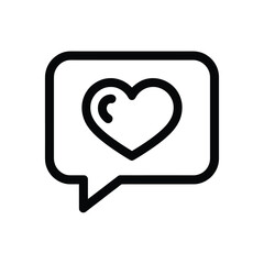 Heart icon inside a speech bubble outline