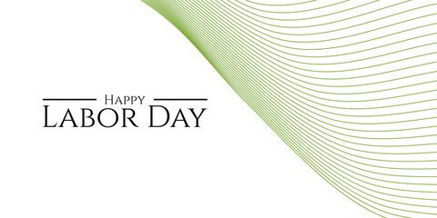 Elegant Labor Day Background with Abstract Green Lines and Clean Typography for Holiday Greetings © MstPoliAkther