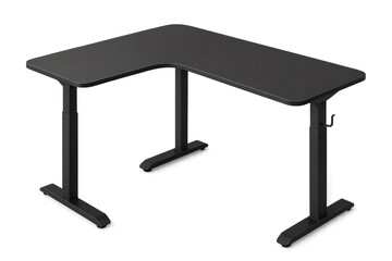 Black L shaped electric standing adjustable desk