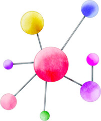 Fototapeta premium watercolor molecule