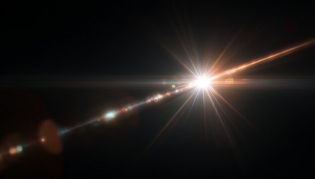 lens flare with light and a black background
