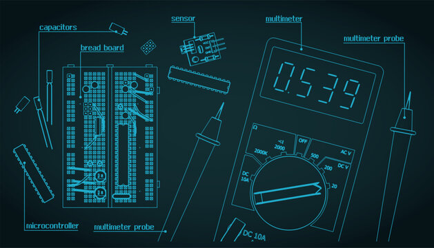 Electronics components Kit for education and prototyping