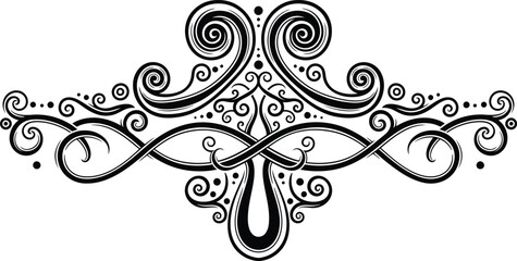 Decorative Swirls and Spirals Element Isolated on White Background