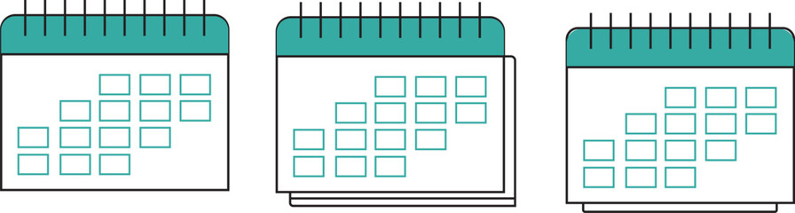 Collection of calendar icons in different styles