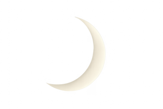 Crescent moon representing lunar cycle and ramadan concepts