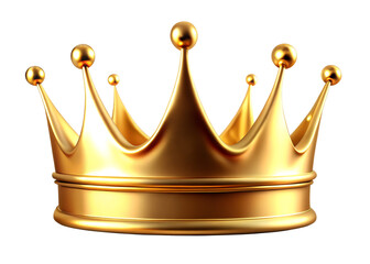 A majestic ornate golden crown with pointed spires sits regally against a stark black background