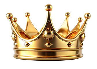 A gleaming golden crown with ornate detailing sits majestically against a stark black background