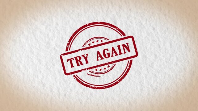TRY AGAIN stamp style word