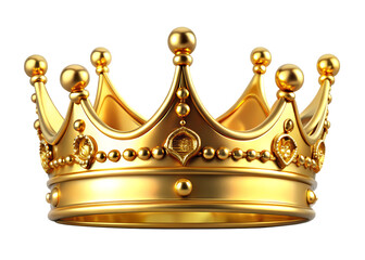 A regal golden crown adorned with ornate details stands against a stark black background