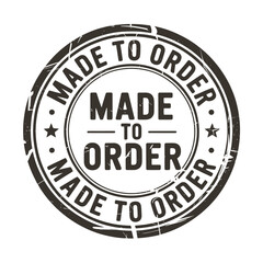 Circular stamp graphic indicating made to order service