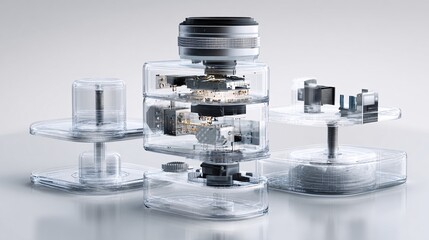 Transparent Layered Camera System with Internal Electronics