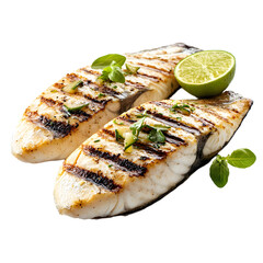 Delicious Grilled Seasoned Fish Fillet With Lime - Culinary Photography