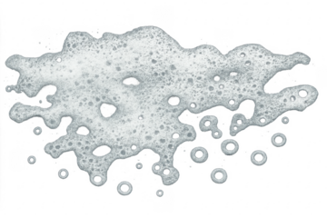 White soap foam and bubbles on transparent background