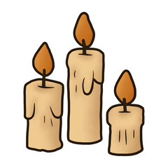 Cute Halloween burning candle Illustration