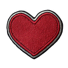 Heart Embroidered Patch Badge Isolated on White Background for Sewing and Fashion Design