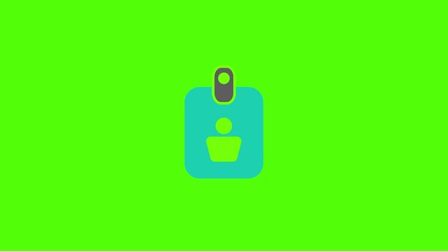 Animated Identification Badge Reveal with Chroma Key Background Colorful Graphic Icon Identity Card Design Employee Pass