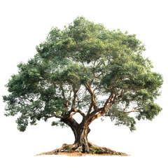 Large Bothi Tree or Pipal Tree Isolated on White Background for Adobe Stock Photos